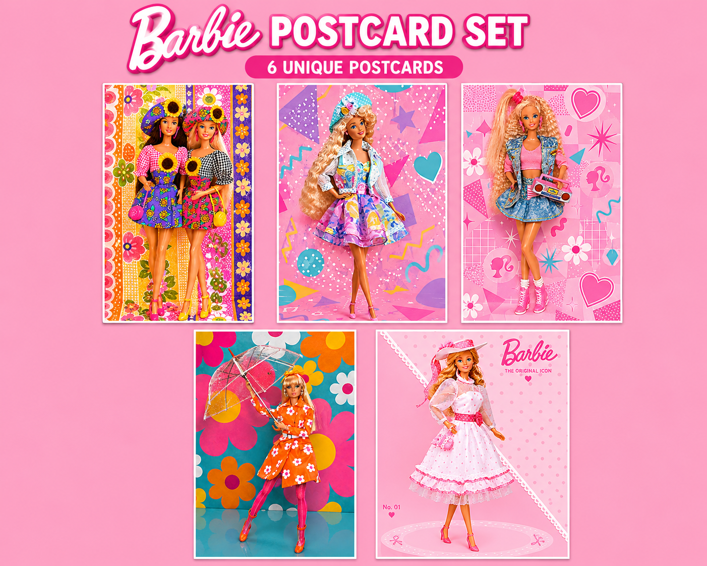 Barbie 5 set Postcards