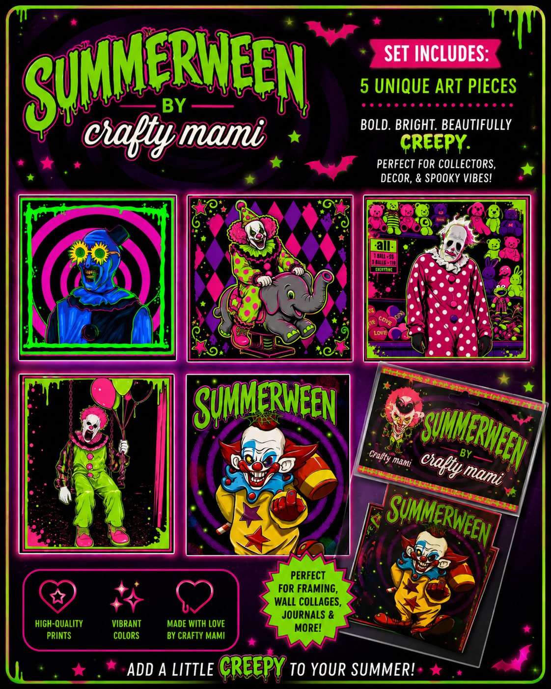 Creepy Clown Stickers 🤡