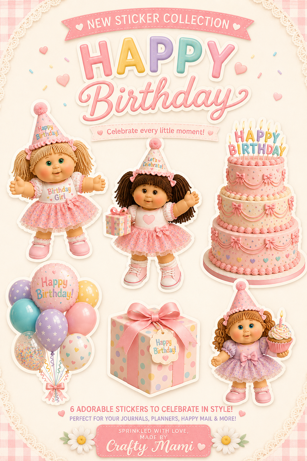 HBD Sticker Set